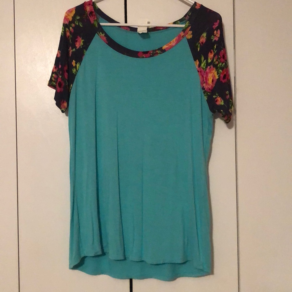 Floral/Teal Top